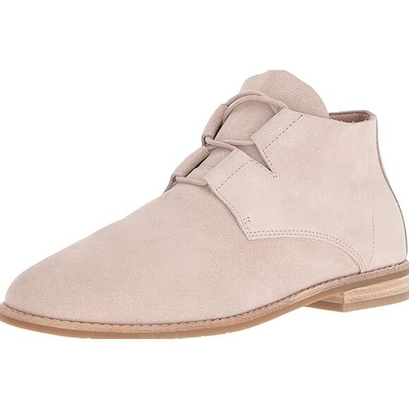 Eileen Fisher Baret-Ss Ankle Bootie Suede Leather High Top Lace Up Brown Tan 7.5 - Picture 1 of 6